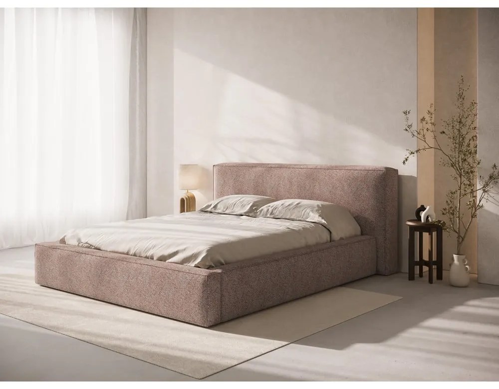 Svetloružové čalúnené čelo postele 189x100 cm Olivia – Micadoni