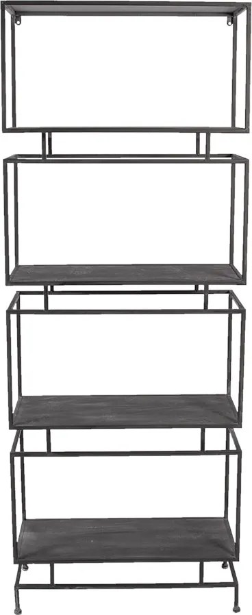 Čierny antik regál k stene Walliet - 61*23*160 cm