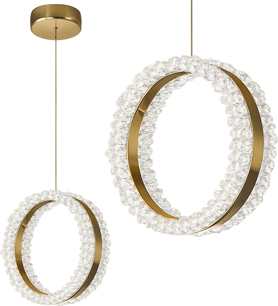 Toolight Toolight, závesné LED osvetlenie 20cm, 14W, 3000K, LHJ098-CP, zlatá, OSW-60043