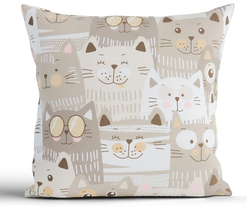 Bavlnená obliečka na vankúš Renforcé 40 × 40 cm - Mačacia invázia
