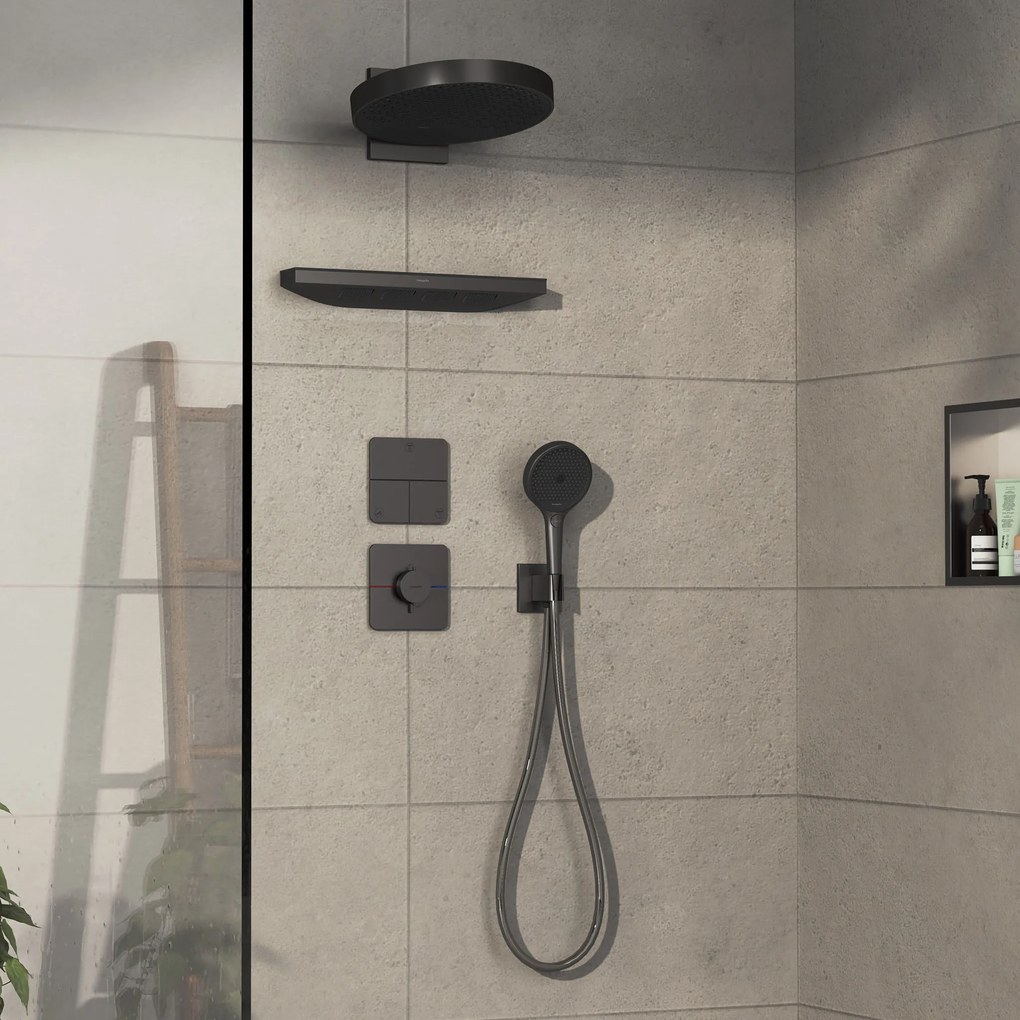 Hansgrohe ShowerSelect Comfort Q, termostat pod omietku, kartáčovaný čierny chróm, HAN-15588340