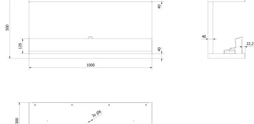 Kratki X-RAY/TUV - Vstavaný biokrb X-RAY 50x100 cm 3,5 kW čierny