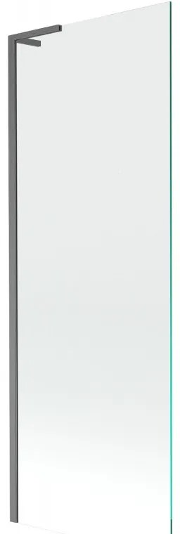 Mexen Next, vaňová zástena 1-krídlová 70 x 150 cm, fixné krídlo, 6 mm číre sklo, brúsený grafit profil, 895-070-000-03-00-66