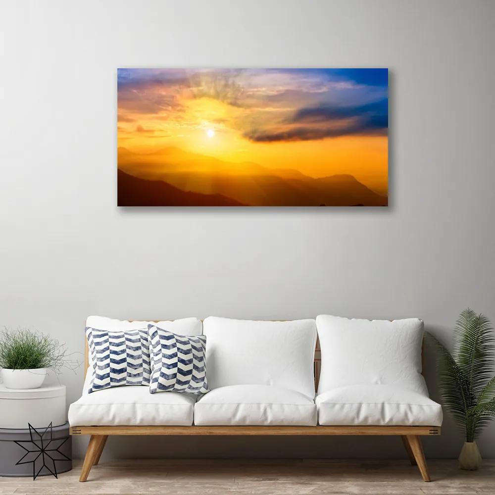 Obraz Canvas Hory slnko mraky príroda 140x70 cm