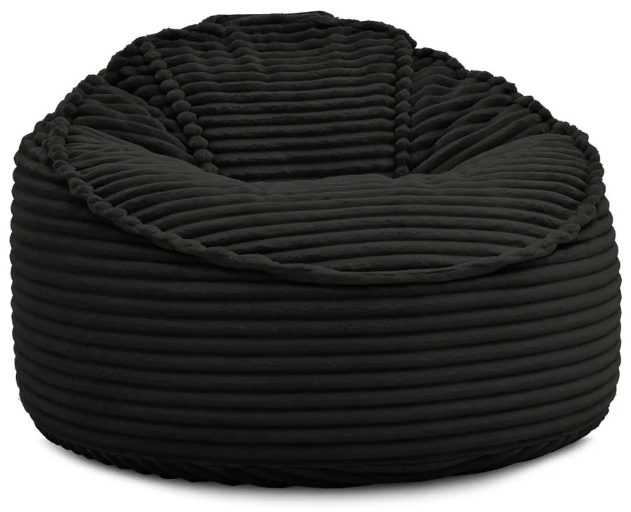 Čierny menčestrový sedací vak Socrate – Bobochic Paris