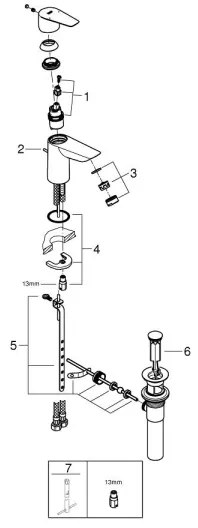 GROHE 32819001 - Umývadlová batéria BAUEDGE 147 mm, lesklý chróm