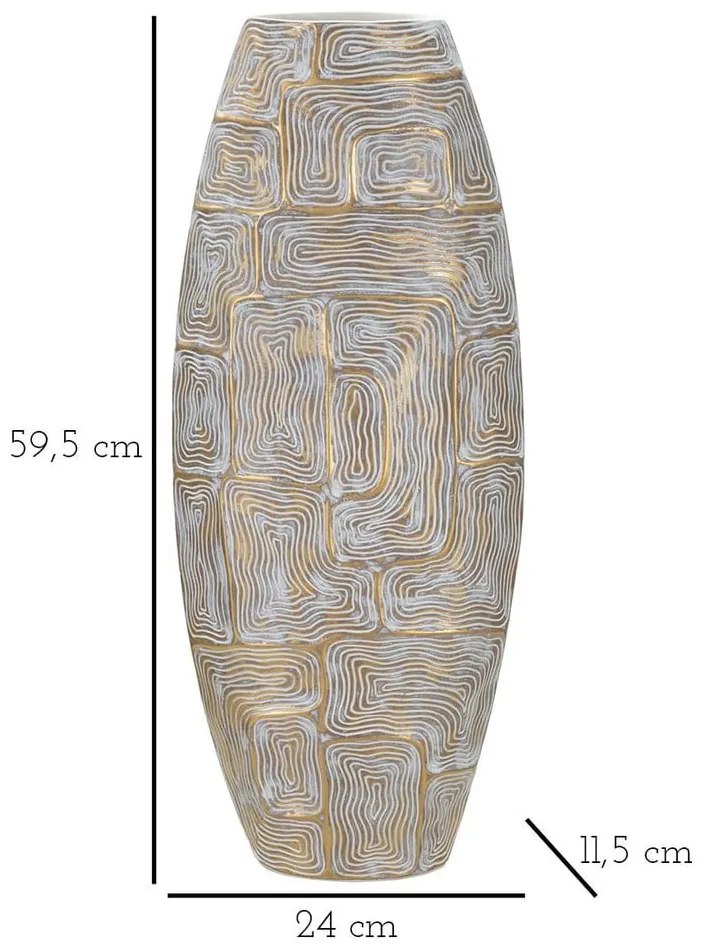 Váza z polyresínu v zlatej farbe (výška 59,5 cm) Eclips – Mauro Ferretti