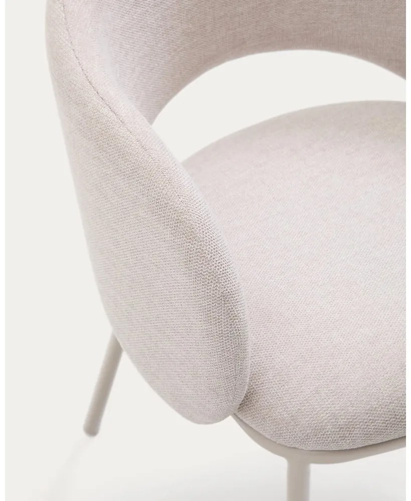 Krémovobiele čalúnené jedálenské kreslo Maina – Kave Home