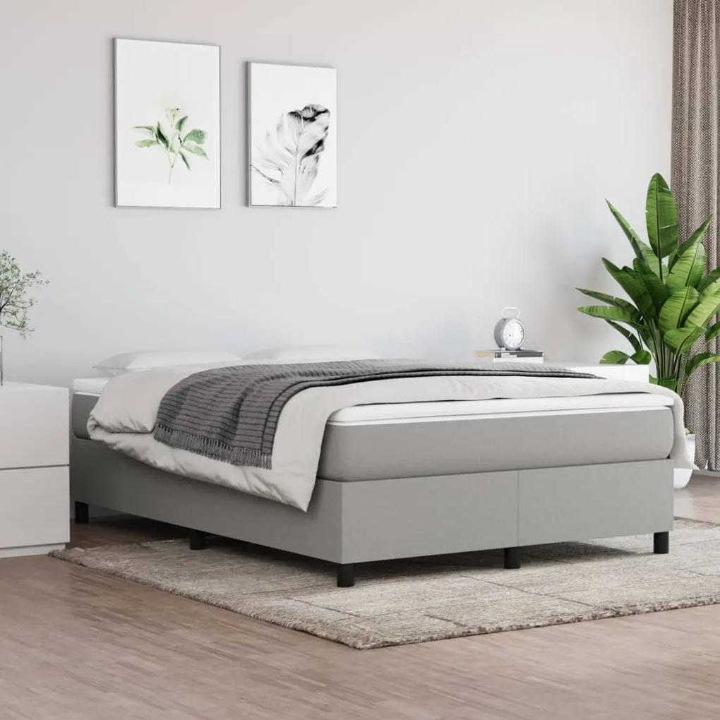 Boxspring posteľ s matracom bledosivý 140x190 cm látka 3144415