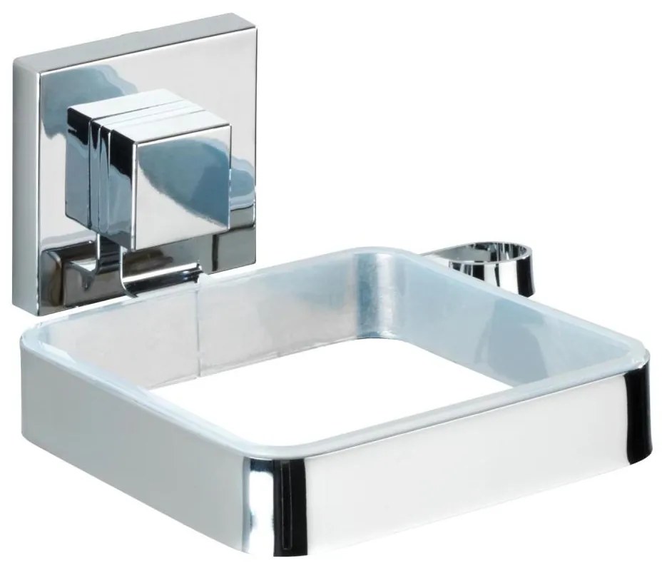 WENKO 22682100 -Držiak na fén VACUUM-LOC QUADRO ED 13,5x14 cm strieborný/chróm