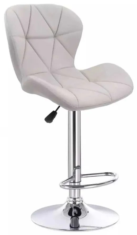 LuxuryForm DESIGN Barová stolička LIVIO VELUR na striebornom tanieri - svetlosivá