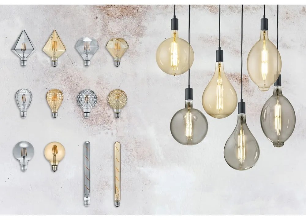 Teplá biela LED/filamentová žiarovka E27, 6 W Globe – Trio