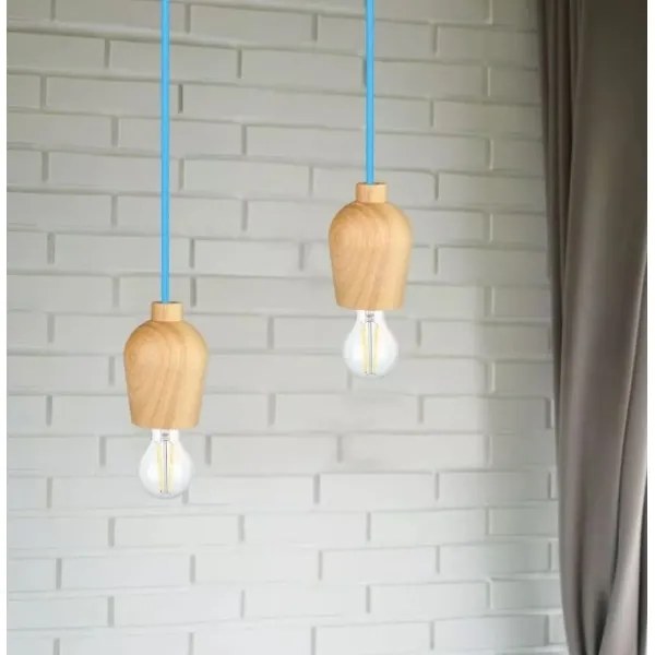 Luster na lanku 1xE27/60W/230V modrá