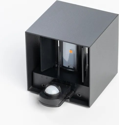 BRILAGI - LED vonkajšie nástenné svietidlo so senzorom CUBE LED/6W/230V čierne IP65