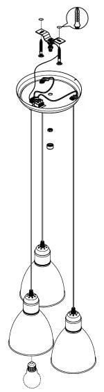 Eglo 49465 - Luster PRIDDY 3xE27/60W/230V