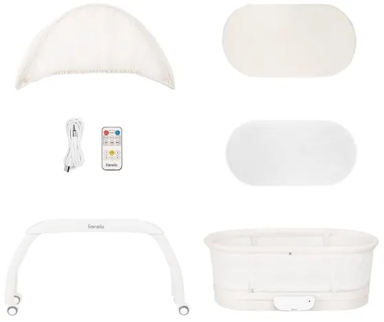 Lionelo - Detská postieľka s váhou CORAL White