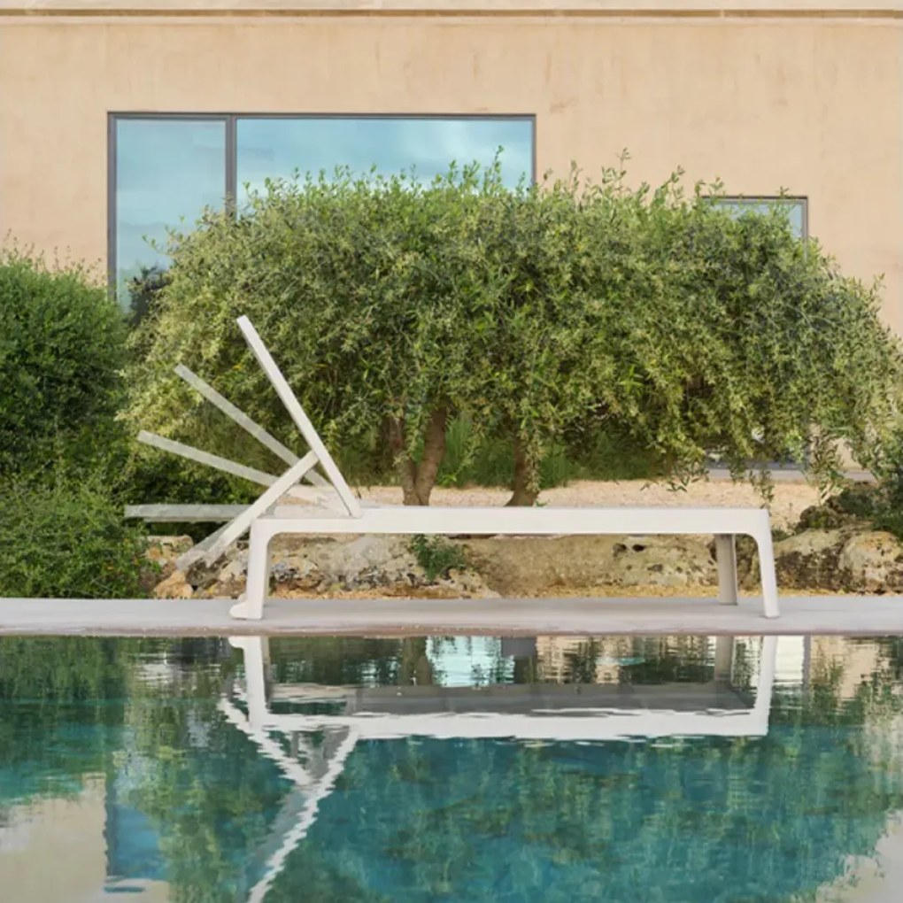 PLANO záhradné lehátko biacno/bianco