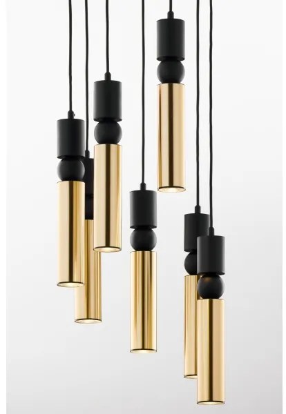 Jupiter 2018 - Luster na lanku ALAS 7xGU10/10W/230V zlatá/čierna