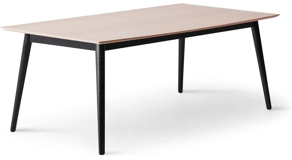 Rozkladací jedálenský stôl s doskou v dubovom dekore v čierno-prírodnej farbe 100x210 cm Meza – Hammel Furniture