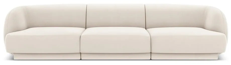 Béžová zamatová pohovka 259 cm Miley - Micadoni Home