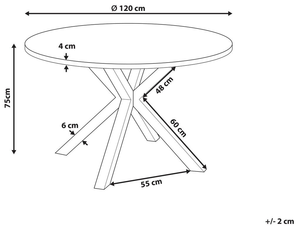 Okrúhly záhradný stôl ⌀ 120 cm čierny MALETTO Beliani