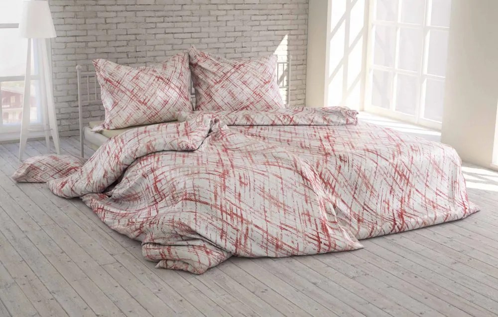 Polášek Krepové obliečky Abstrakcia - Červená | 140 x 200 cm / 70 x 90 cm