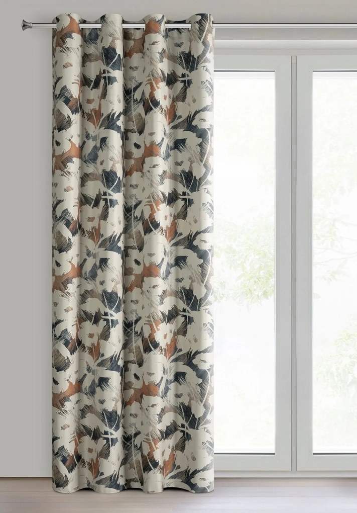 ZÁVES NA KRÚŽKOCH AMBRA 140X250 CM VZOROVANÁ