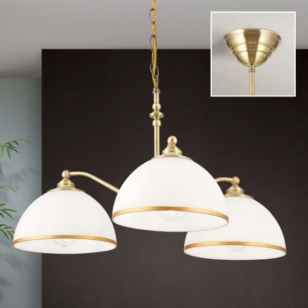 Orion LU 1838/3 - Luster na reťazi OLD LAMP 3xE27/40W/230V biela/mosadz