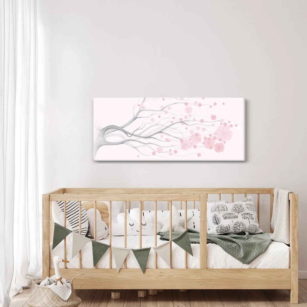 Obraz - Ružové kvety (120x50 cm)