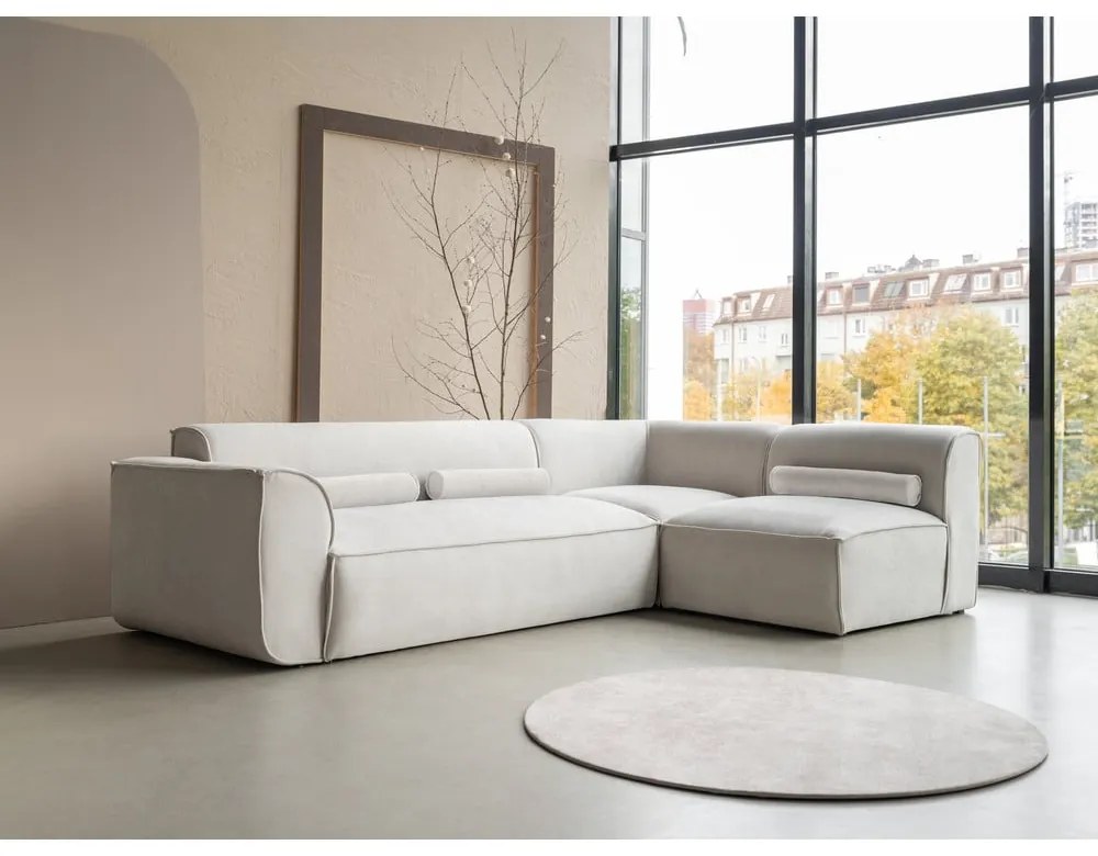 Krémovobiela rohová pohovka (pravý roh) Flex Felix – Miuform