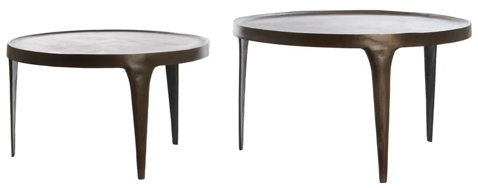 Hnedé okrúhle konferenčné stolíky v súprave 2 ks ø 75 cm Tobias – Light & Living