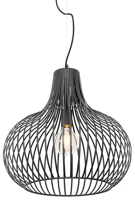 Moderné závesné svietidlo čierne 48 cm - Saffira