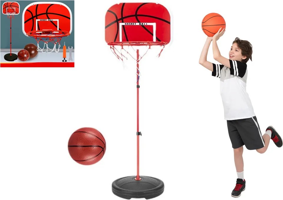 LEAN Toys Detský basketbalový kôš Basketbalová záhrada 139 cm