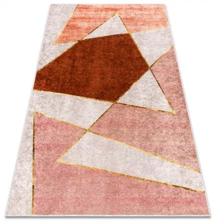 MIRO 52097.802 umývací koberec Geometrická protišmykový - ružová Veľkosť: 80x150 cm
