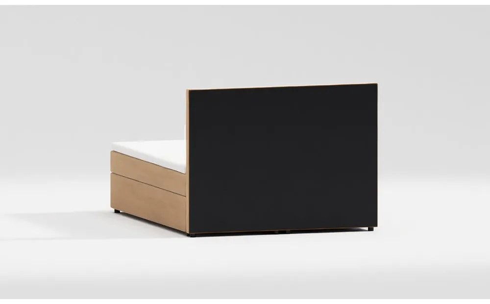 Okrovožltá boxspring posteľ s úložným priestorom 160x200 cm Flip – Ropez