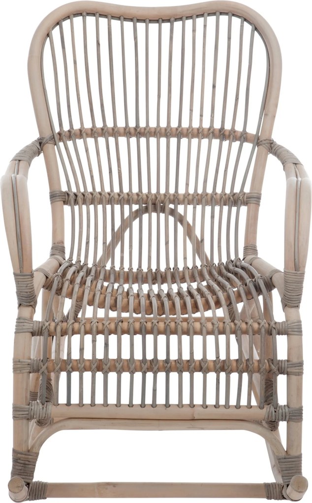 Ratanové hojdacie kreslo Rocking šedé - 98*56*93 cm