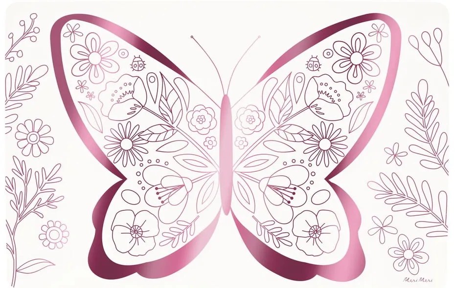 Papierové prestieranie v súprave 8 ks 28x42.5 cm Butterflies &amp; Flowers – Meri Meri