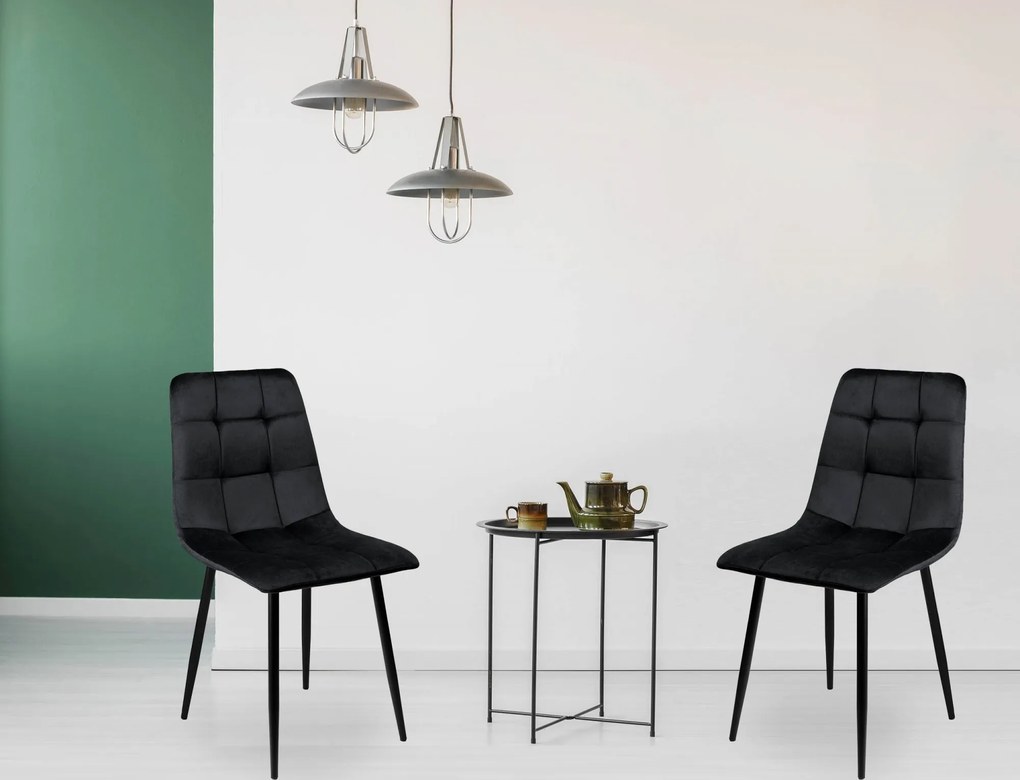 Čierna čalúnená stolička DENVER