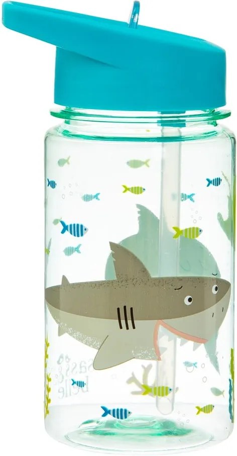 Detská fľaša na vodu so slamkou Sass & Belle Drink Up Shelby the Shark, 400 ml