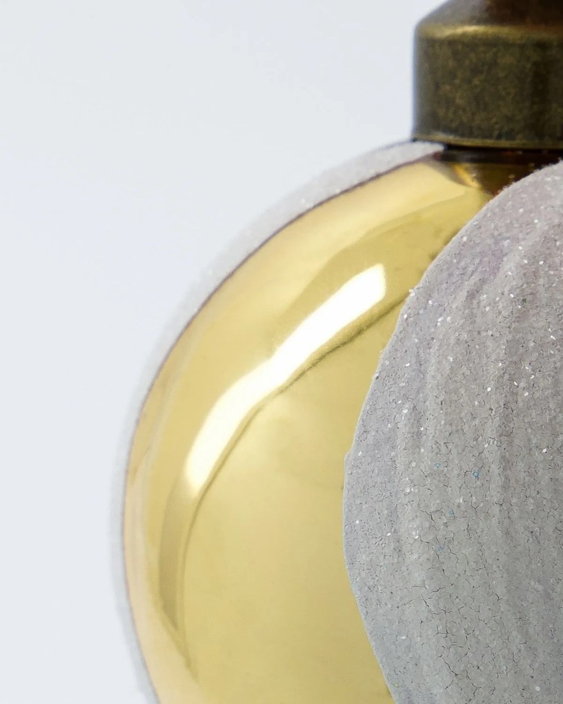 House Doctor Vianočná ozdoba Twister White Gold – set 4 ks