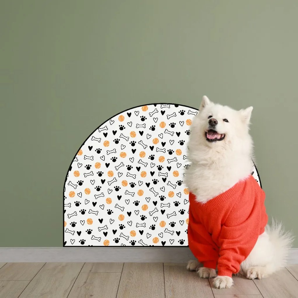 PIPPER. Ochranná textilná nálepka na stenu - Oblúk - Loptičky Veľkosť: 83x60cm, Motív: bez mena