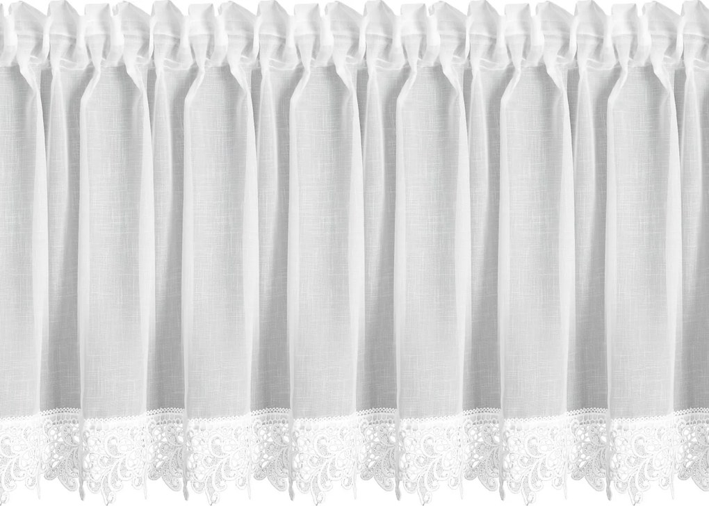 KRÁTKA ZÁCLONA NA PÁSKE MARTINA 150X40 CM BIELA
