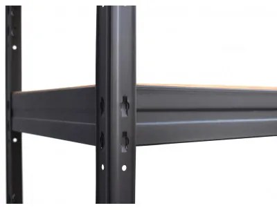 Fistar Regál 1800x900x400 mm, lakovaný 5-policový, nosnosť 875 kg - ČIERNA-ORECHOVÁ