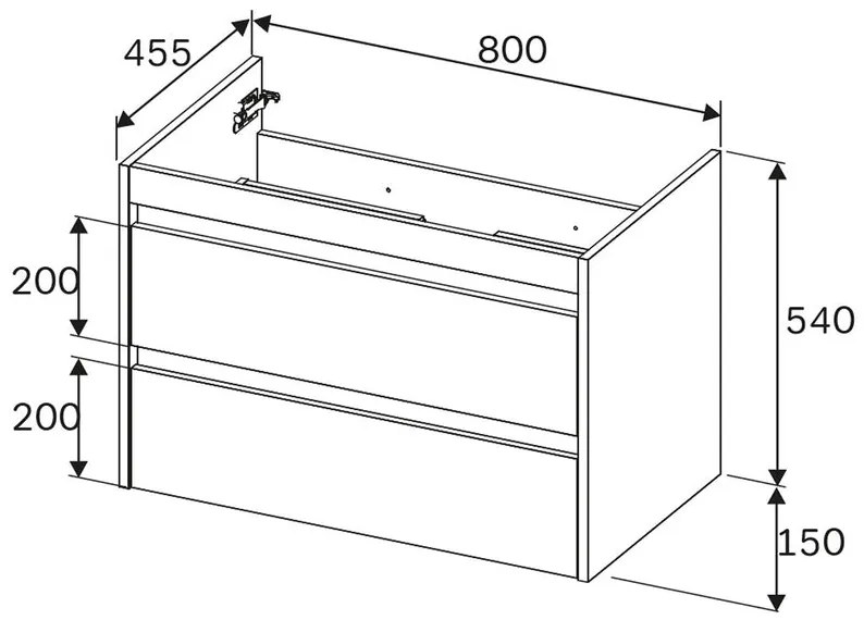 Skrinka s umývadlom 60 AM.PM Spike MPA-FHX0602HF-WCC0602WG závesná, 2 zásuvky, svetlý dub