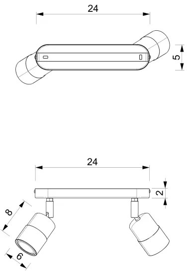 Bodové svietidlo MIZU 2xGU10/8W/230V čierna/mosadz