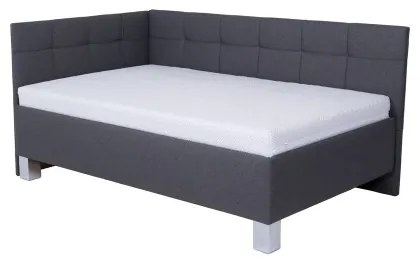 Čalúnená posteľ MARIA PETITE 120x200 cm s matracom a úložným priestorom, sivá