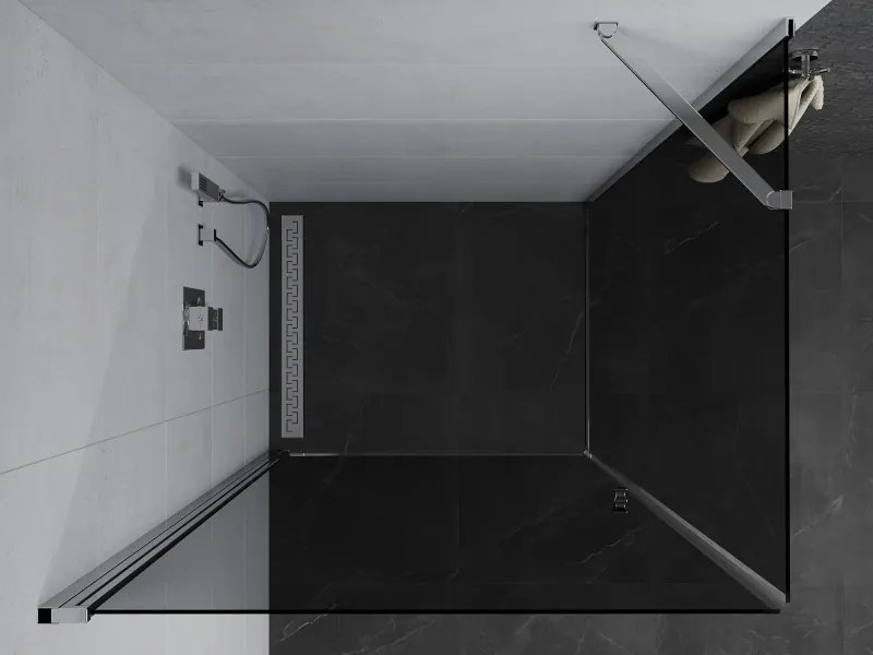 Mexen Pretoria sprchovací kút 90x70cm, 6mm sklo, chrómový profil-šedé sklo, 852-090-070-01-40