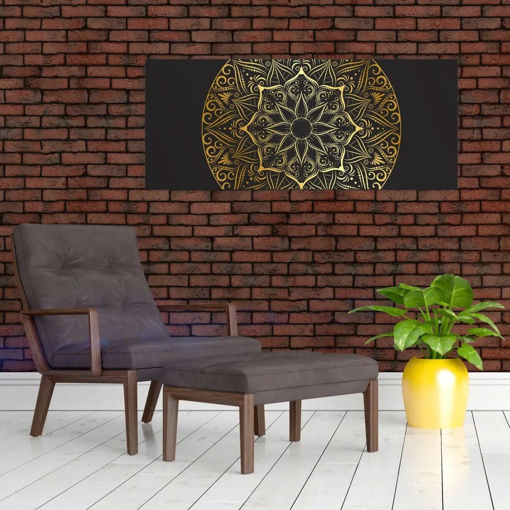 Obraz zlaté abstrakcie (120x50 cm)