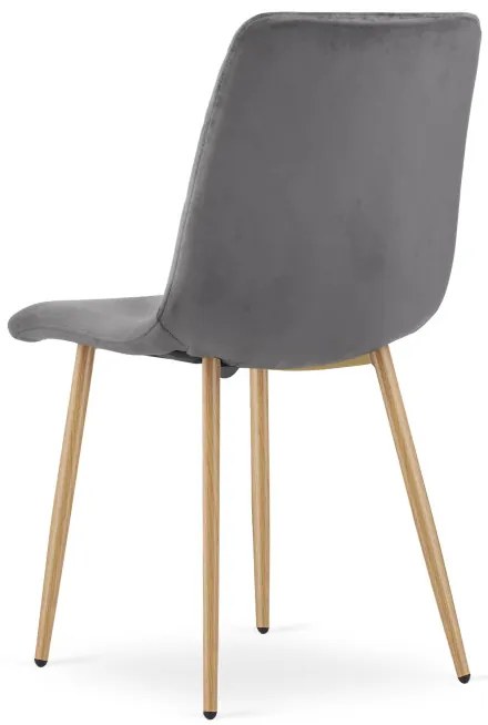 Set dvoch jedálenských stoličiek TURIN zamatové, tmavosivé / hnedé nohy (2 ks)