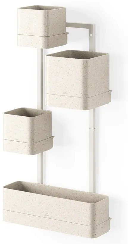 Závesné plastové kvetináče na bylinky v súprave 4 ks Cubiko – Umbra